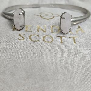 Kendra Scott Silver Cuff with White Crystal stones